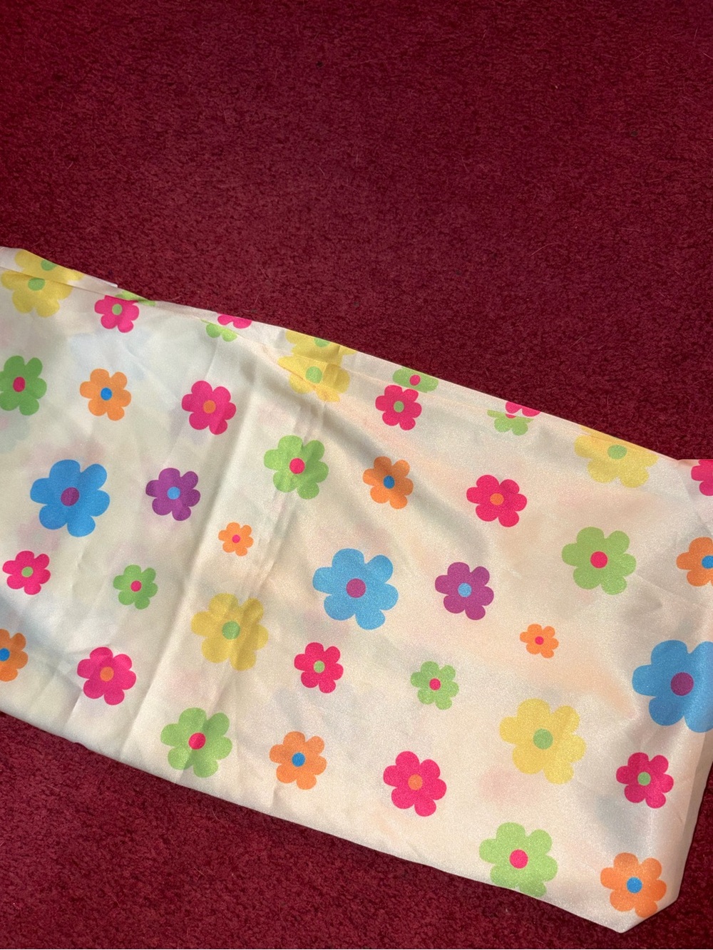 Floral Multicolor Cotton Pillowcase - White Background
